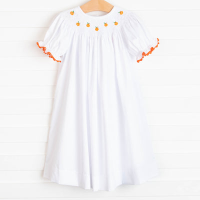 Pick of the Patch Smocked Dress, White