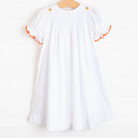 Pick of the Patch Smocked Dress, White
