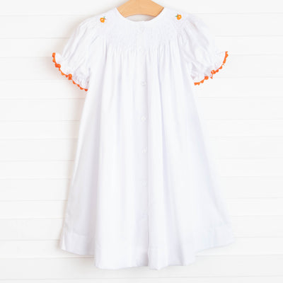 Pick of the Patch Smocked Dress, White