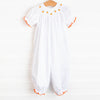 Pick of the Patch Smocked Bubble Romper, White