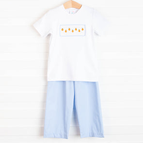Pick of the Patch Smocked Pant Set, Blue