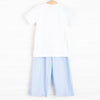 Pick of the Patch Smocked Pant Set, Blue