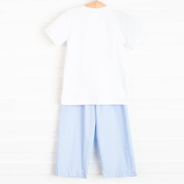 Pick of the Patch Smocked Pant Set, Blue