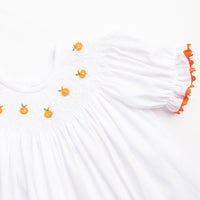 Pick of the Patch Smocked Bubble Romper, White