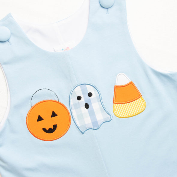 Boo Crew Applique Jon Jon, Blue