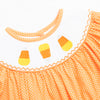 Candy Corn Cutie Smocked Bubble Romper, Orange