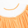 Candy Corn Cutie Smocked Bubble Romper, Orange