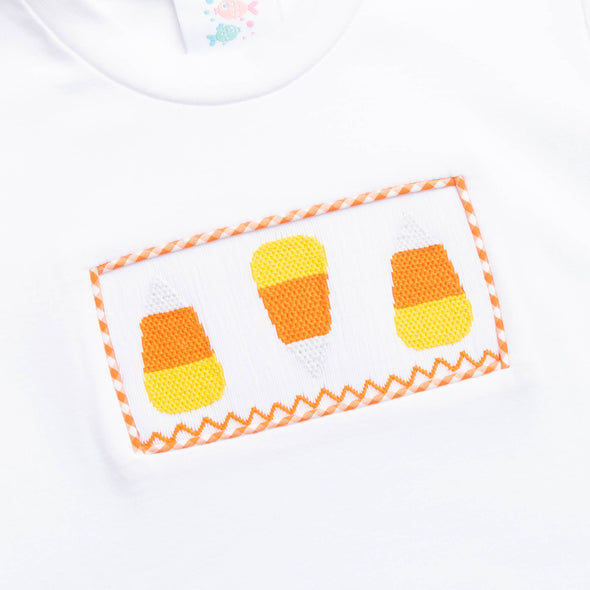 Candy Corn Cutie Smocked Pant Set, Orange