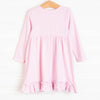 Count Your Blessings Applique Dress, Pink Stripe