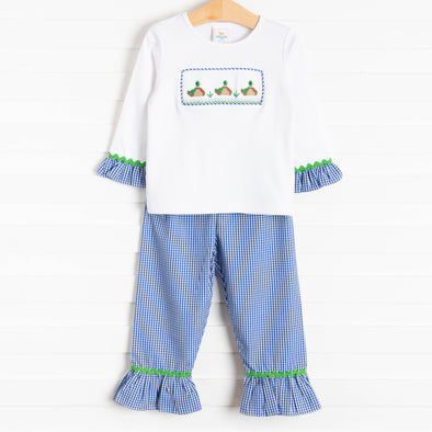 Mallard Smocked Ruffle Pant Set