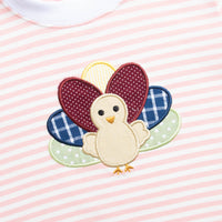 Eat Sleep Turkey Applique Soft Set, Pink Stripe