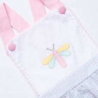 Dreamy Dragonfly Applique Romper, Pink