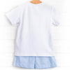 Whale of a Time Smocked Short Set, Light Blue Stripe