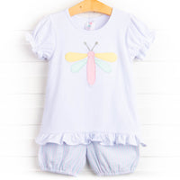 Dreamy Dragonfly Applique Bloomer Set, Pink