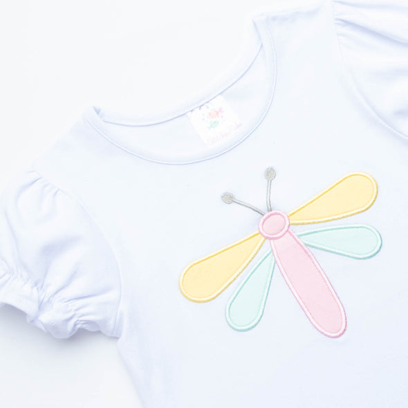 Dreamy Dragonfly Applique Bloomer Set, Pink
