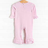 Love Birds Applique Romper, Pink