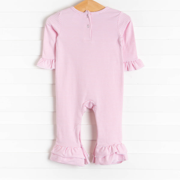 Love Birds Applique Romper, Pink