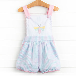 Dreamy Dragonfly Applique Romper, Pink