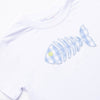 Bone Fish Applique Shirt, White