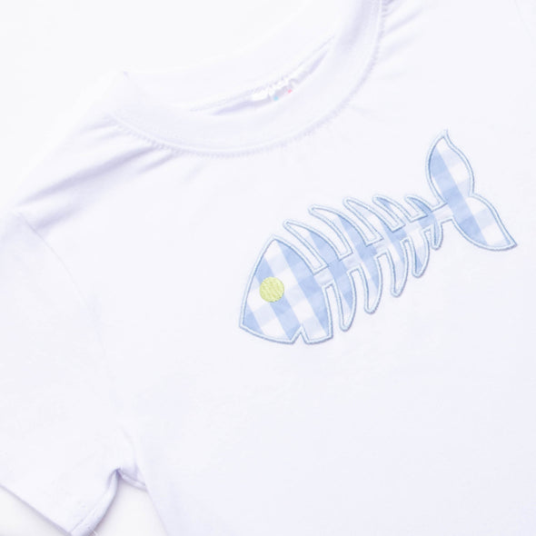 Bone Fish Applique Shirt, White