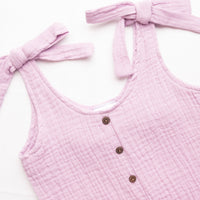 Sienna Muslin Romper, Lavender