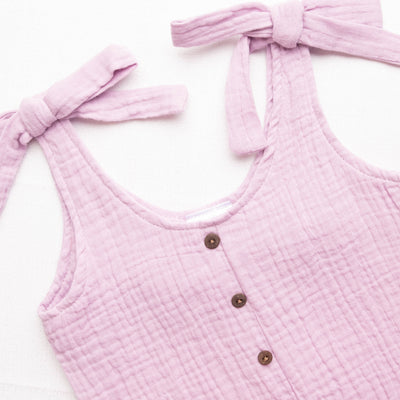 Sienna Muslin Romper, Lavender
