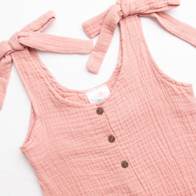 Sienna Muslin Romper, Rosewood