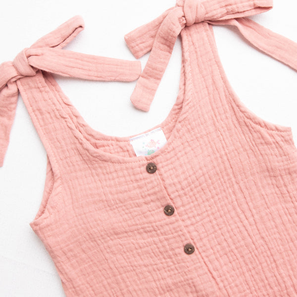 Sienna Muslin Romper, Rosewood