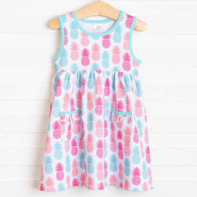 pineapple dress pink Pink Scalloped Pineapple Dress 2y