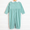 Candy Cane Lane Smocked Romper, Green