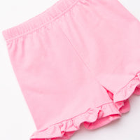 Rain Showers and Flowers Applique Short Set, Pink