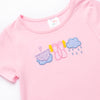 Rain or Shine Applique Ruffle Shirt, Pink