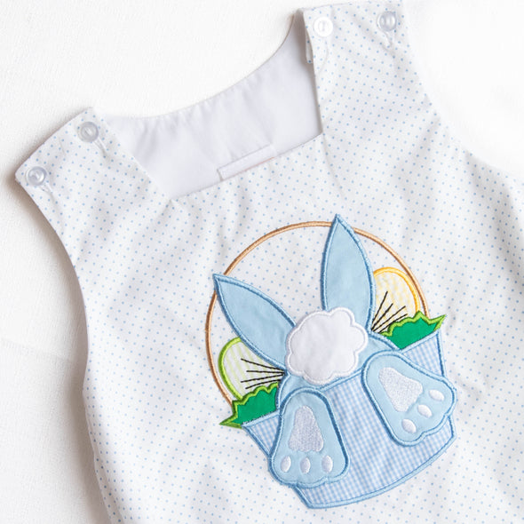 Egg Hunt Applique Bubble, Blue Bitty Dot