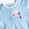Bunny Takes Flight Applique Bubble, Blue