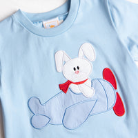 Bunny Takes Flight Applique Shirt, Blue