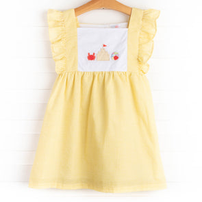 Sandcastles and Sunshine Applique Dress, Yellow