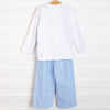 Let It Snow Smocked Pant Set, Blue