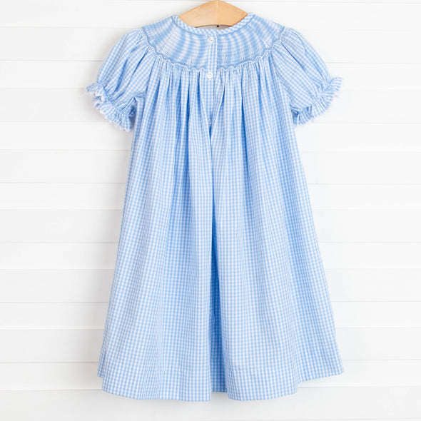Let It Snow Smocked Dress, Blue