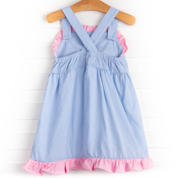 Time for Tulips Applique Dress, Blue