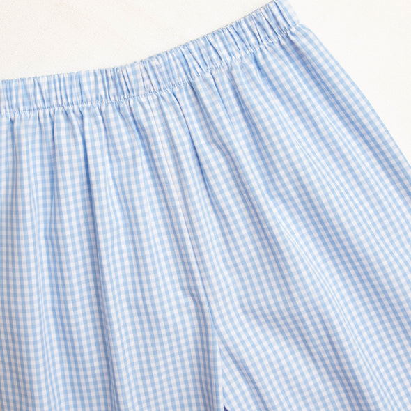 Let It Snow Smocked Pant Set, Blue
