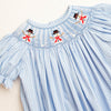 Let It Snow Smocked Dress, Blue