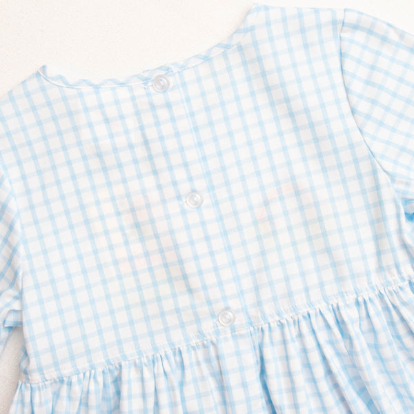 Santa's Helpers Applique Dress, Blue