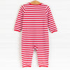 Rudy Reindeer Applique Romper, Red Stripe