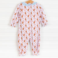 Santa's Cookies Ruffle Romper, White