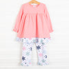 Sweet Snowflakes Ruffle Pant Set, Pink