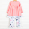 Sweet Snowflakes Ruffle Pant Set, Pink