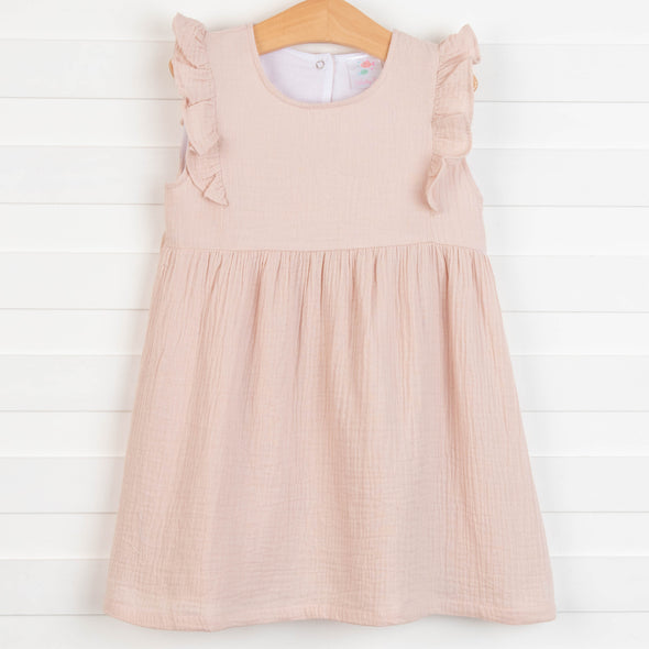 Stella Muslin Dress, Fawn