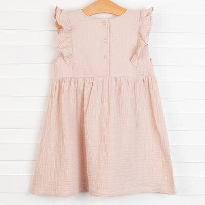 Stella Muslin Dress, Fawn
