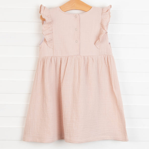 Stella Muslin Dress, Fawn