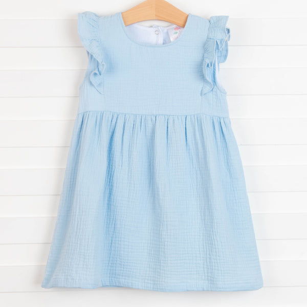 Stella Muslin Dress, Blue